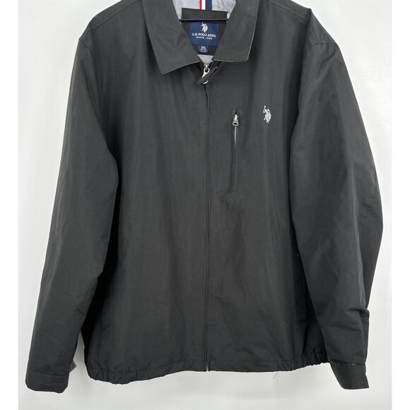 U.S Polo Assn USPA Golf Jacket Mens 2XL Black Full Zip Logo - Picture 3 of 8